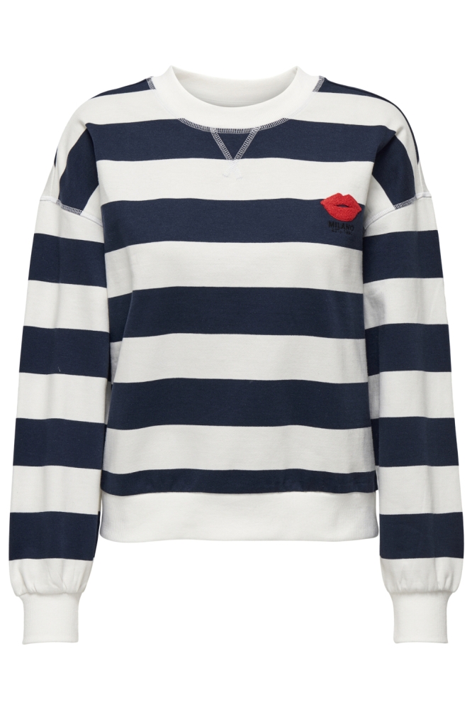 ONLSERENA L/S STRIPE O-NECK SWT 15307732 NAVAL ACADEMY/CLOUD DANCER
